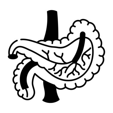 Heterokrin bezinin el çizimi simgesi.