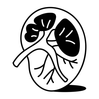 El çizimi bir böbrek ikonu