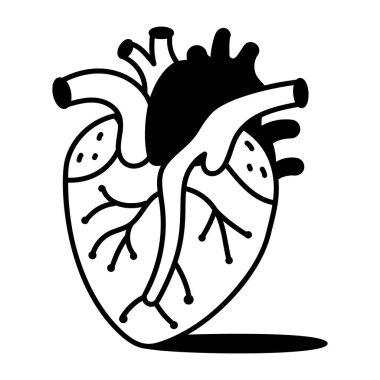 Bir el çizimi aort biçimi simgesi