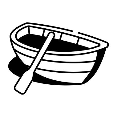 Bir kayığı tasvir eden çizim biçimi simgesi 