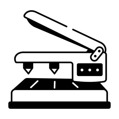 Mühürleme makinesinin yarım yamalak bir simgesi