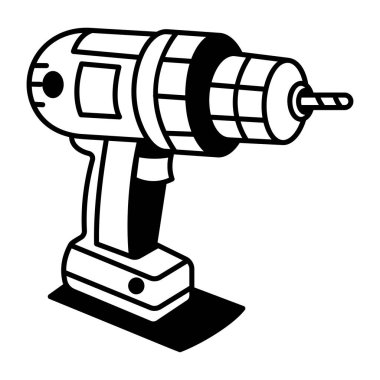 Bir el çizimi stil matkap simgesi