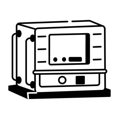 Endüstriyel bilgisayarın yarım yamalak bir simgesi