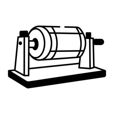 Yuvarlanan makinenin yarım yamalak bir simgesi