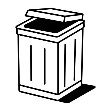 Çöp konteynırının el çizimi biçim simgesi