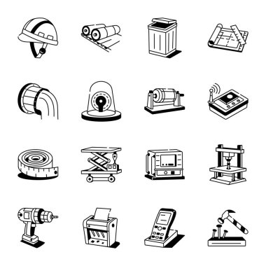 Fabrika Çizim Biçimi Simgeleri Koleksiyonu 