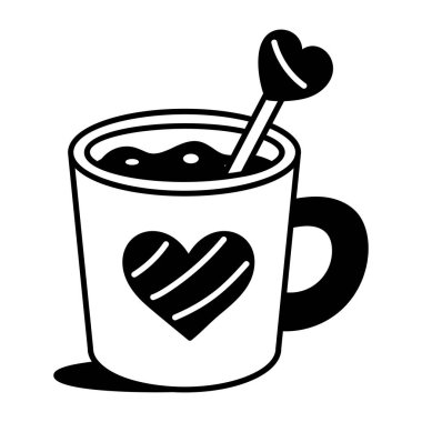 Bir çay fincanının karalama tarzı simgesi 