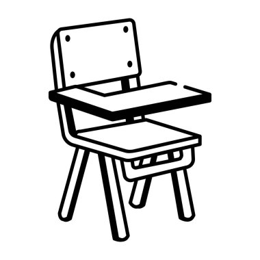 Bir sınıf sandalyesinin karalama tarzı simgesi 