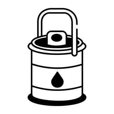 Bir yağ bidonunu tasvir eden karalama tarzı bir simge