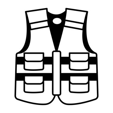 Karalama tarzında tasarlanmış bir güvenlik ceketinin simgesi.