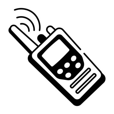 Walkie talkie tasvir eden bir el çizimi simgesi
