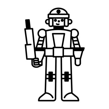 Polis robotunun doğrusal bir simgesi