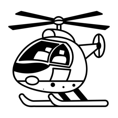 Gelecekçi helikopterin doğrusal stil simgesi