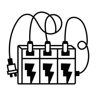 Acil durum güç ünitesini gösteren doğrusal bir simge