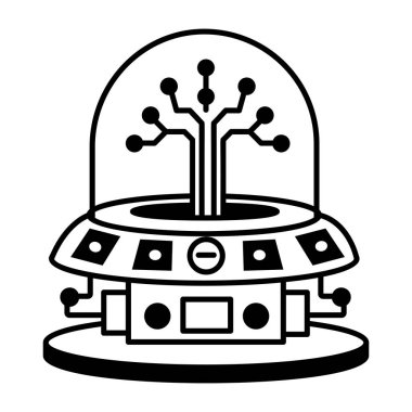 Akıllı bir gelecekçi kapsülün doğrusal simgesi