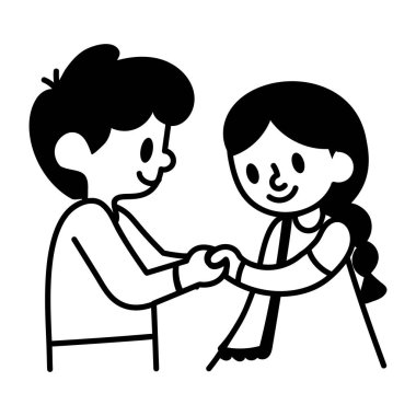 Kardeş bağının karalama tarzı simgesi