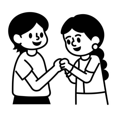 Kardeş sevgisinin el çizimi simgesi.