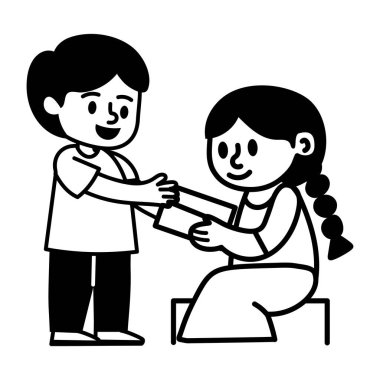 Rakhi kutlaması, çocuklar, gülümseme, rakhi, Hintli, gelenek, kültür, şenlik, karalama, çizim, kabataslak, kabartma, vektör, ikon. 