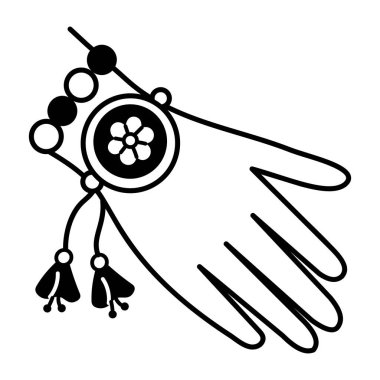 Rakhi festivalinin karalama stili ikonu.