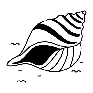 Geleneksel deniz kabuğunu gösteren karalama tarzı bir simge 