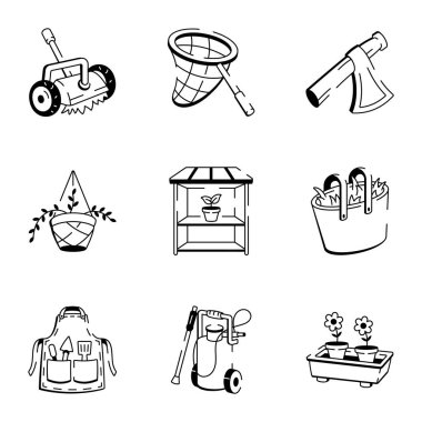 Bahçe Malzemeleri Biçimi simgeleri paketi 