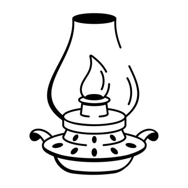 Yağ lambasının el çizimi simgesi.