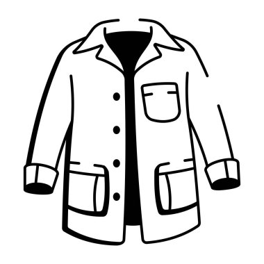 Avcı ceketinin çizim tarzı simgesi.