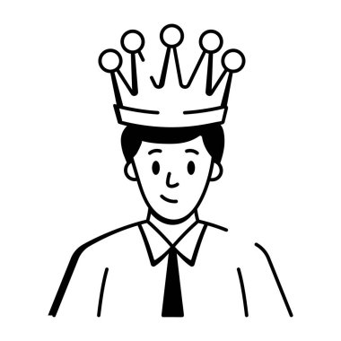 En iyi çalışanı gösteren el çizimi biçim simgesi 