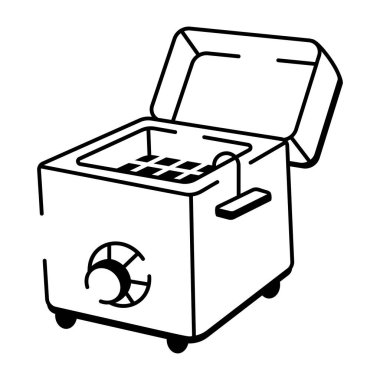 Derin bir fritözü gösteren bir çizim biçimi simgesi 