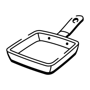 Izgara tava gösteren eskiz biçimi simgesi 