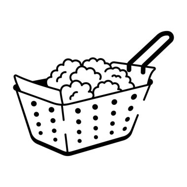 Sketchy tarzı simge fritöz sepeti gösteriyor