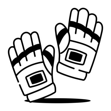 Vuruş eldivenlerinin el çizimi simgesi