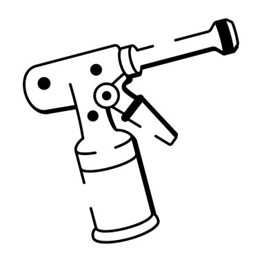 Perçin tabancasının el çizimi simgesi.