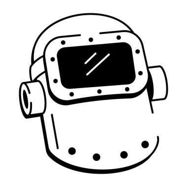 Kaynak maskesinin karalama tarzı simgesi