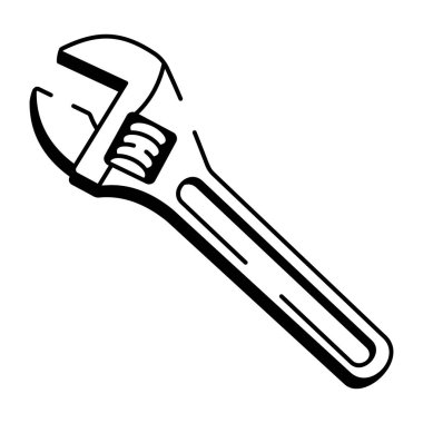 Boru anahtarını gösteren karalama tarzı bir simge 