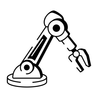 Endüstriyel robotları gösteren yarım yamalak bir biçim simgesi 