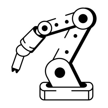 Robot kolu gösteren bir el çizimi simgesi 
