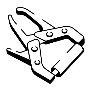 Kaynak kıskacının el çizimi simgesi