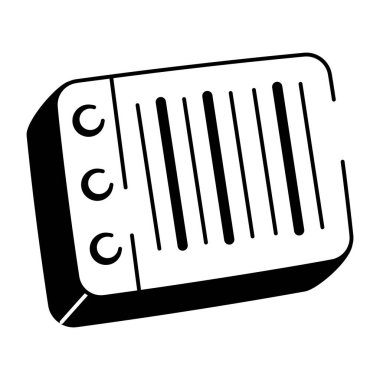 Bir barkod aygıtını gösteren karalama biçimi simgesi 