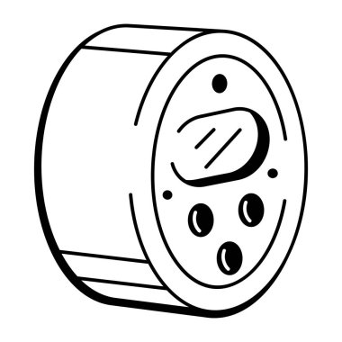 Akıllı bir sensörü tasvir eden yarım yamalak bir biçim simgesi 