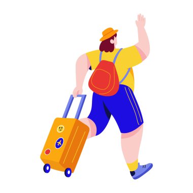 Geç kalmış birini koşarken gösteren düz bir çizim 