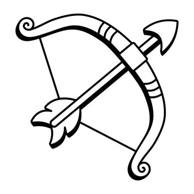 Okçuluk yayının el çizimi simgesi