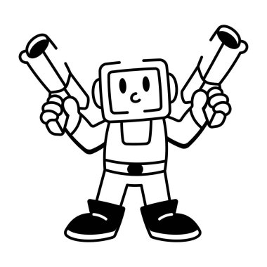 Topçuyu gösteren bir el çizimi simgesi