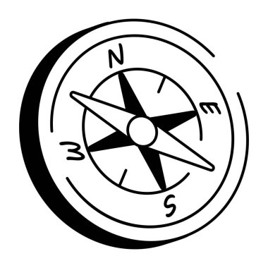 Pusulayı temsil eden bir çizim biçimi simgesi