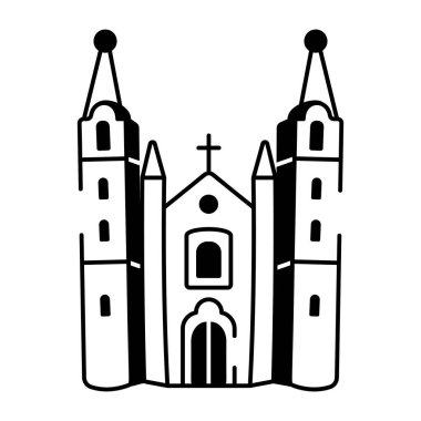 Bir Rus katedralinin el çizimi simgesi 