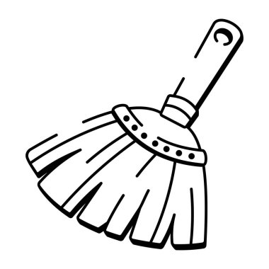Süpürge sopasını gösteren yarım yamalak bir simge