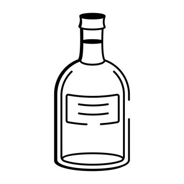 Votka şişesinin el çizimi simgesi.