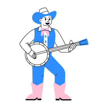 Yetenekli bir müzisyen figürünün tasviri 