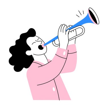 Yarım yamalak bir trompetçi çizimi