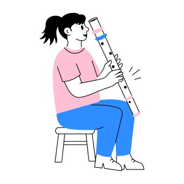 Bir yağmur çubuğu oynatıcısını gösteren eskiz biçim illüstrasyonu 